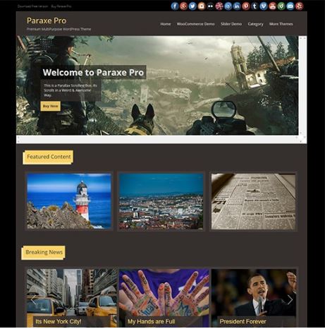 Paraxe - Template WordPress giới thiệu game