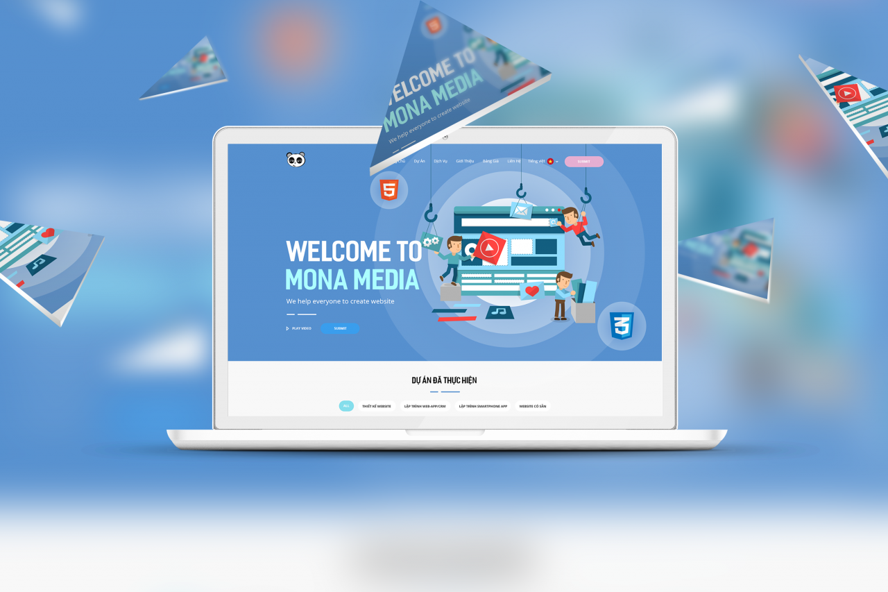 dịch vụ thiết kế website Mona Media