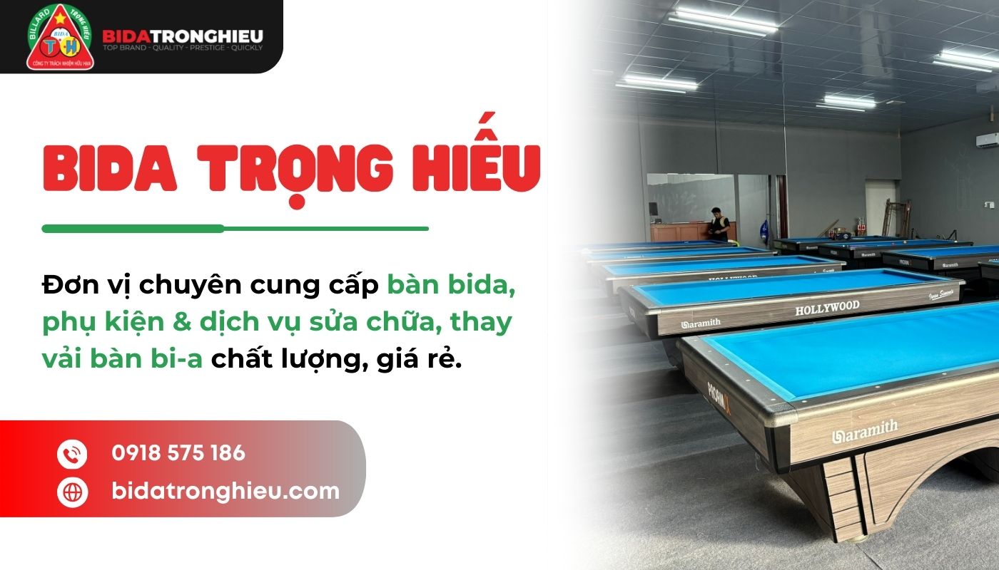 Bida Trọng Hiếu – Đơn vị cung cấp và sửa chữa bàn bida uy tín