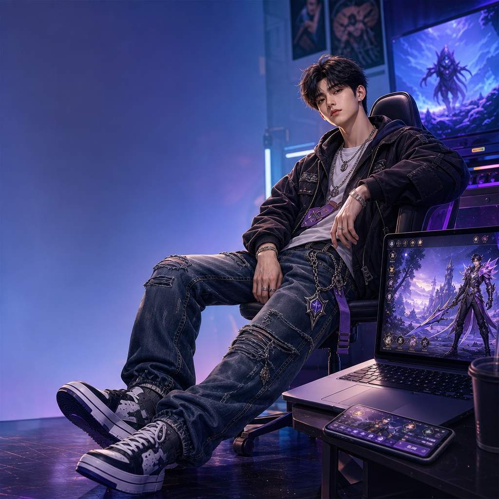 Quần jean nam phong cách hàn quốc: Gợi ý outfit lấy cảm hứng từ nhân vật game nhập vai